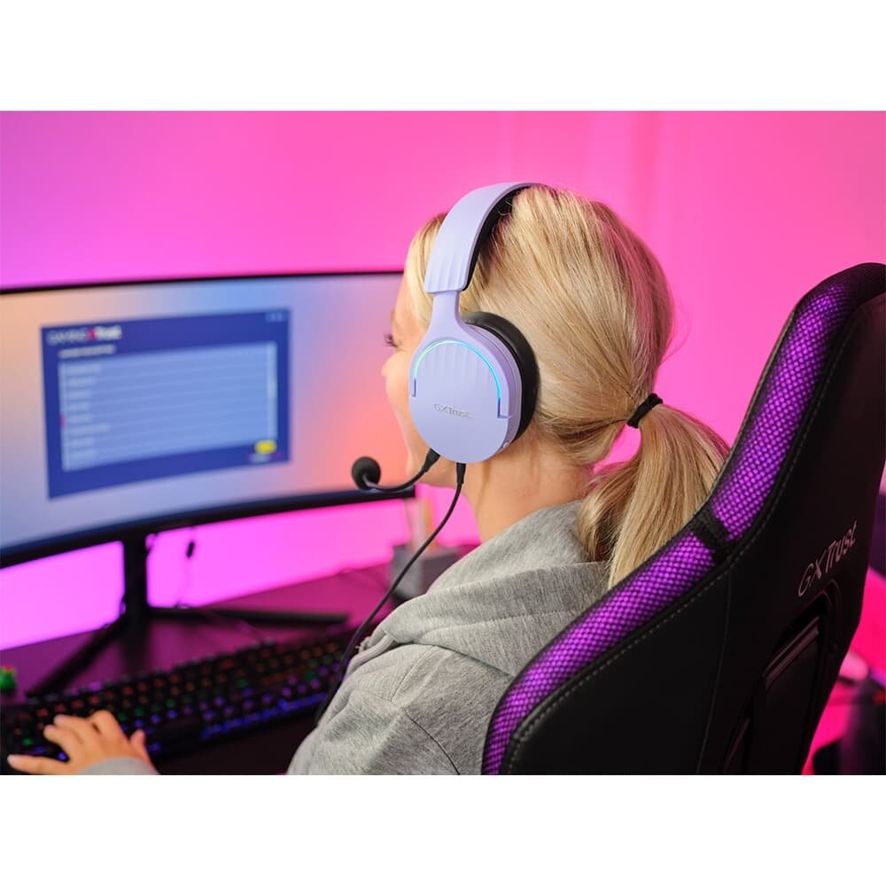 Imagem 14 de 14 do produto Headset Gamer GXTrust 490P Fayzo 7.1 Surround, RGB, Setup Lilás, Lilás - 25303