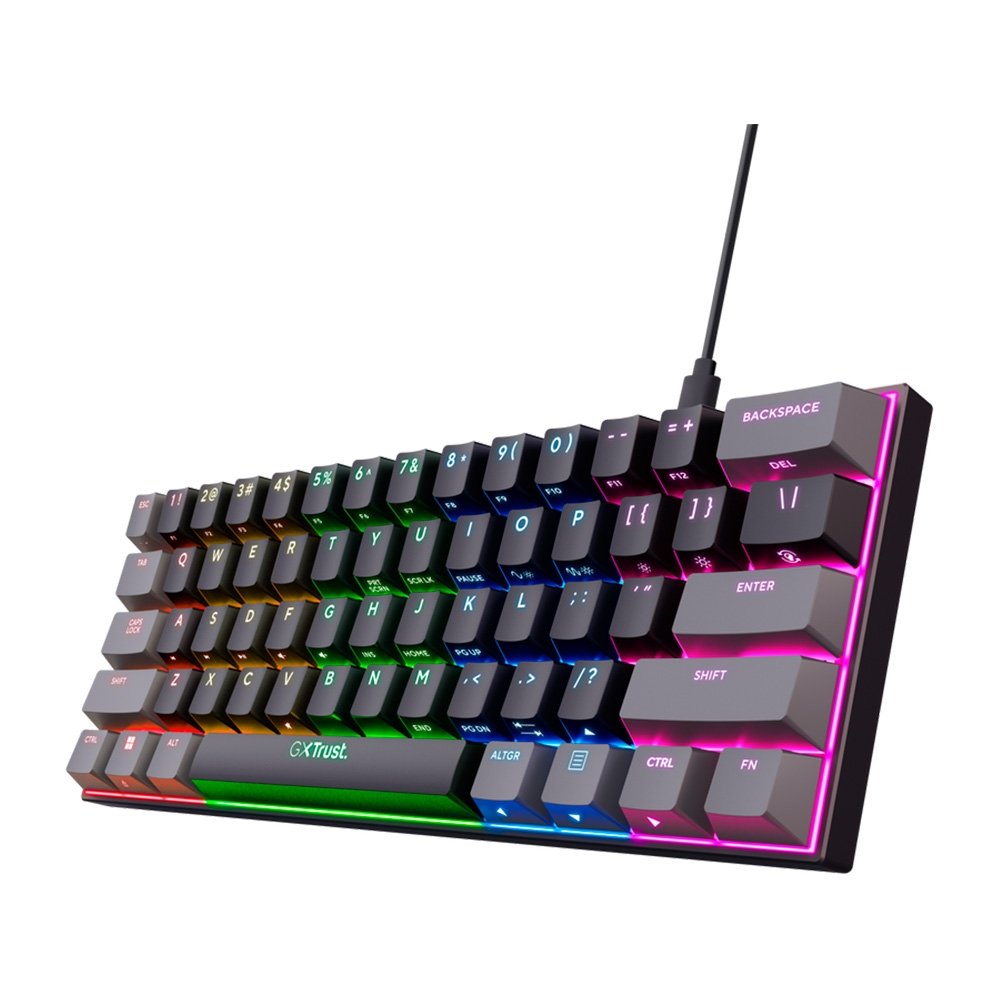 Teclado Mecânico Gamer GXTrust Gaming 867 Acira Mini, RGB, 60%, USB-A e USB-C, Preto - 24882 - view 3