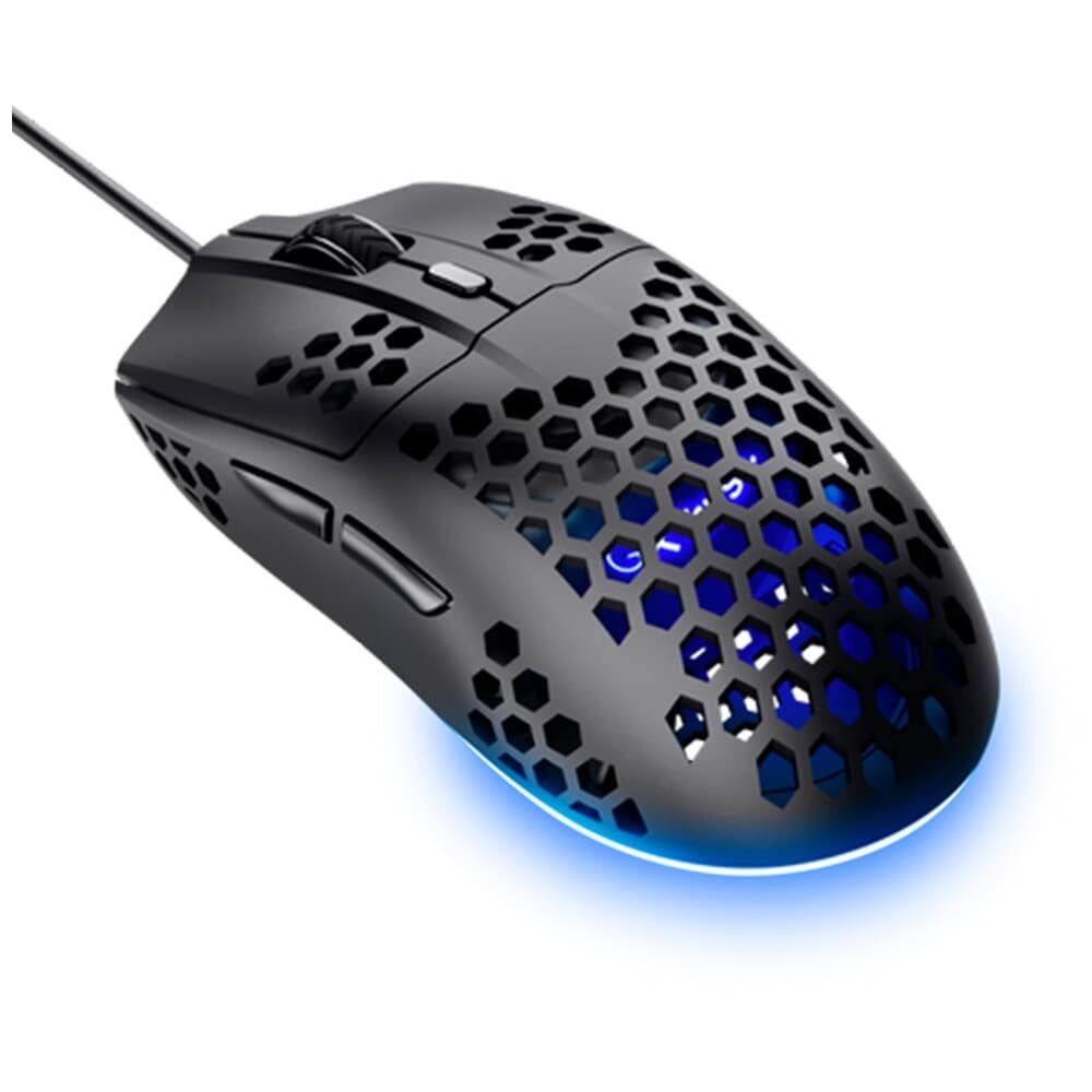 Imagem 2 de 4 do produto Mouse Gamer GXTrust 928 Helox Ultraleve, RGB, 6 Botões, 6400 DPI, USB, Preto - 25306
