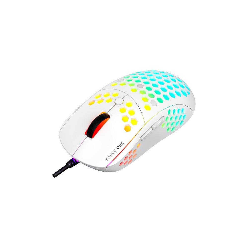 Mouse Gamer Force One Supernova, RGB, 20.000 DPI, Switches Huano, Sensor Optico, Branco - FR.MO.SP.01 Mouse Gamer Force One Supernova, RGB, 20.000 DPI, Switches Huano, Sensor Optico, Branco - FR.MO.SP.01
