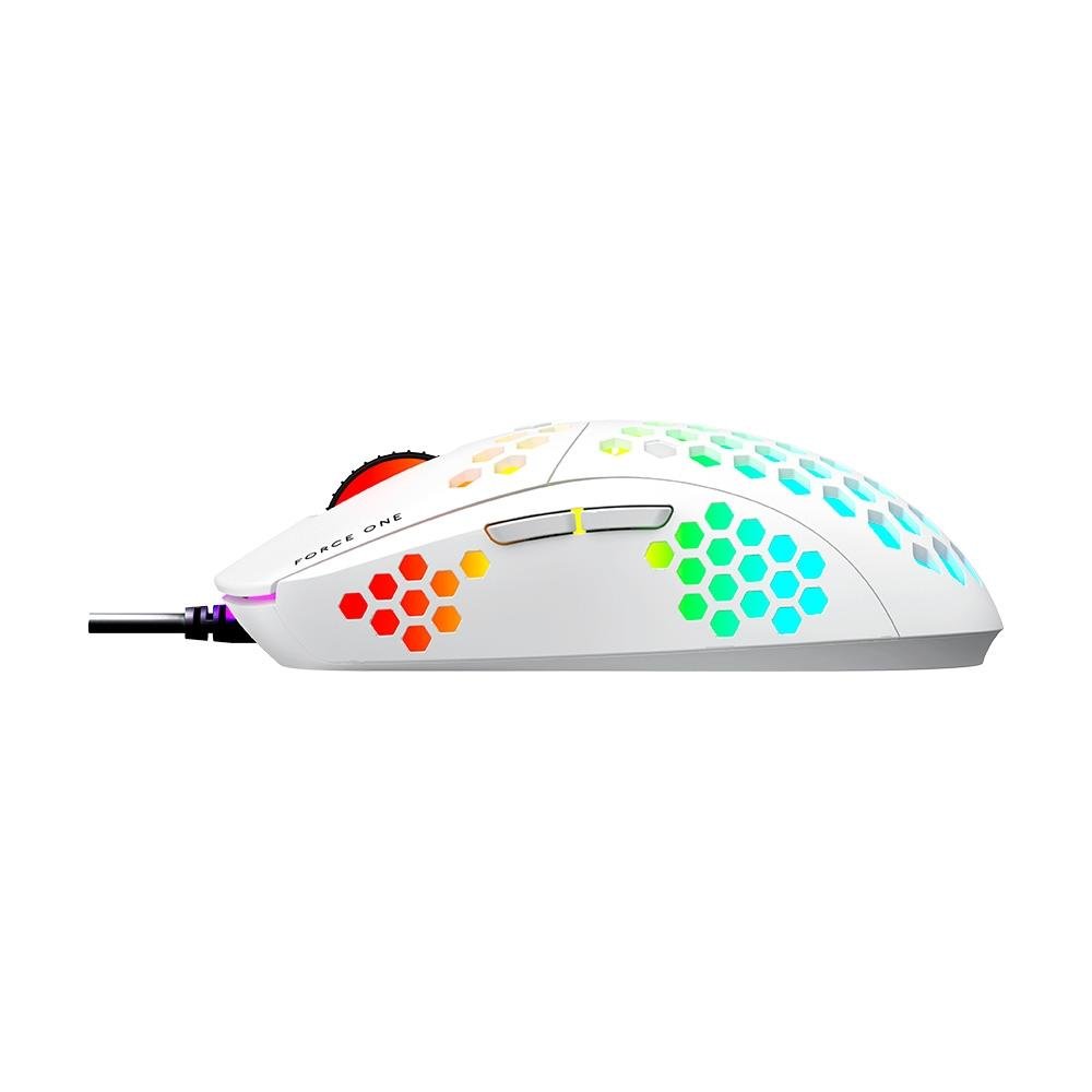 Mouse Gamer Force One Supernova, RGB, 20.000 DPI, Switches Huano, Sensor Optico, Branco - FR.MO.SP.01 - view 4
