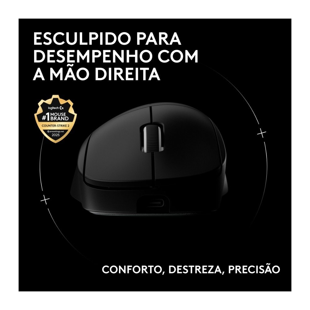Mouse Gamer Sem Fio Logitech G Pro X Superlight 2 DEX, Lightspeed, 44.000 DPI, Design Assimétrico para Destros, Preto- 910-007356 Mouse Gamer Sem Fio Logitech G Pro X Superlight 2 DEX, Lightspeed, 44.000 DPI, Design Assimétrico para Destros, Preto- 910-007356