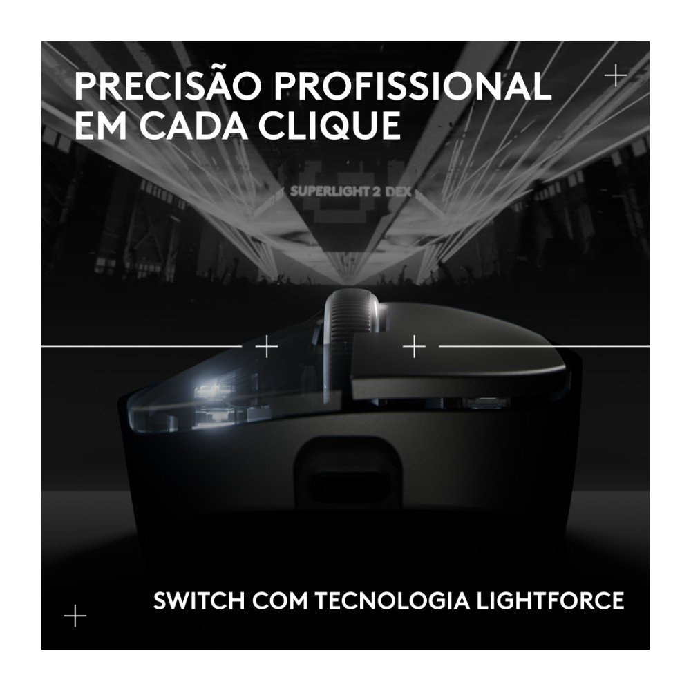 Mouse Gamer Sem Fio Logitech G Pro X Superlight 2 DEX, Lightspeed, 44.000 DPI, Design Assimétrico para Destros, Preto- 910-007356 Mouse Gamer Sem Fio Logitech G Pro X Superlight 2 DEX, Lightspeed, 44.000 DPI, Design Assimétrico para Destros, Preto- 910-007356