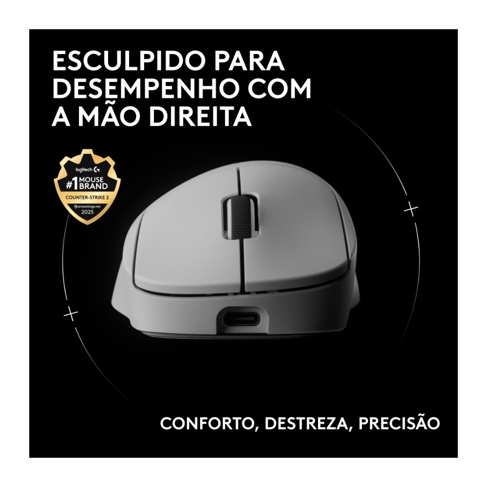 Mouse Gamer Sem Fio ( Balão.info) 2 DEX, ( Balão.info), 44.000 DPI, Design Assimétrico para Destros, Branco -910-( Balão.info - foto 2