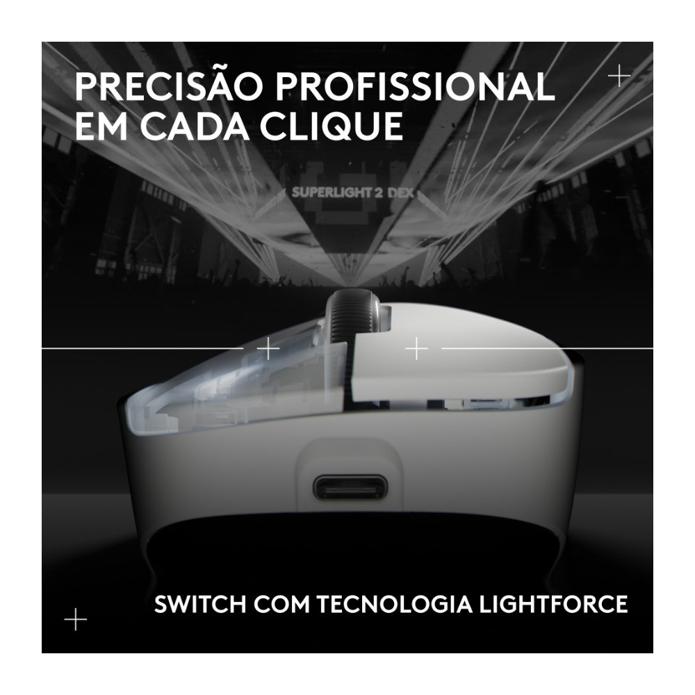 Mouse Gamer Sem Fio ( Balão.info) 2 DEX, ( Balão.info), 44.000 DPI, Design Assimétrico para Destros, Branco -910-( Balão.info - foto 7