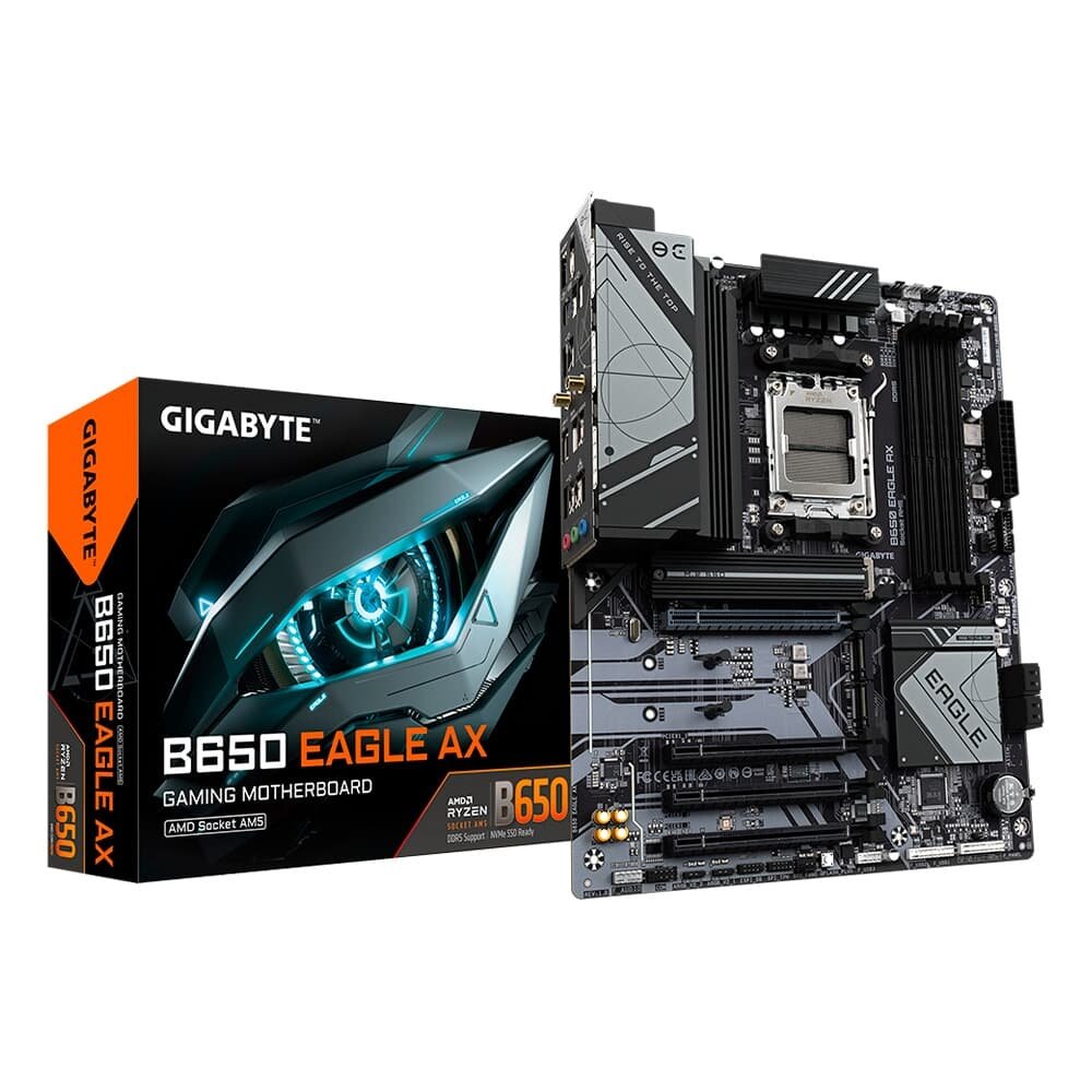 Placa Mãe Gigabyte B650 Eagle AX, AMD AM5, ATX, DDR5, LED RGB, Wi-Fi 6E, Bluetooth, Preto - 9MB65EGX-00-10 4
