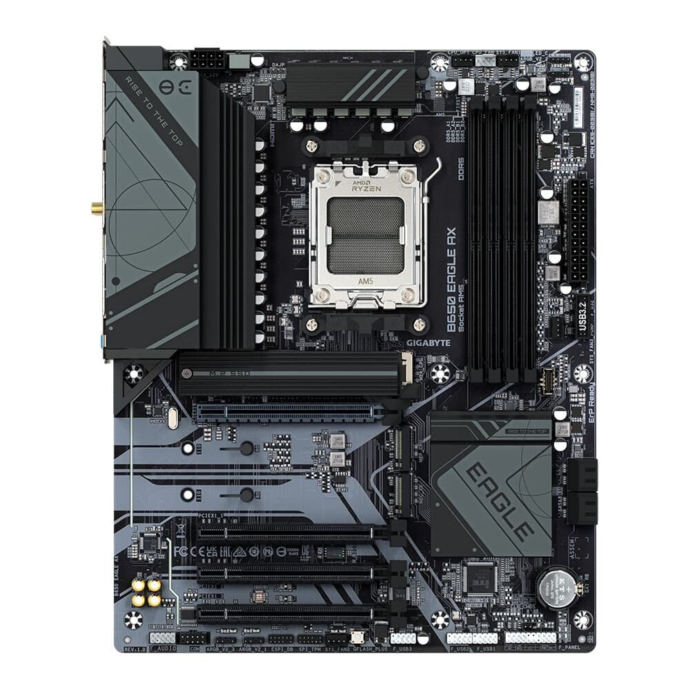 Placa Mãe Gigabyte B650 Eagle AX, AMD AM5, ATX, DDR5, LED RGB, Wi-Fi 6E, Bluetooth, Preto - 9MB65EGX-00-10 - view 2