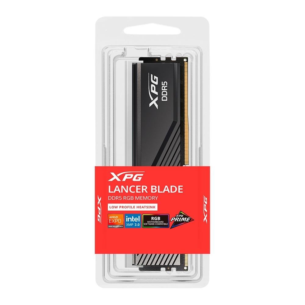 Memória RAM XPG Lancer Blade, 16GB, RGB, DDR5, 6000MHz, Single Tray, CL48, Preto  - AX5U6000C4816G-SLABRBK - view 3