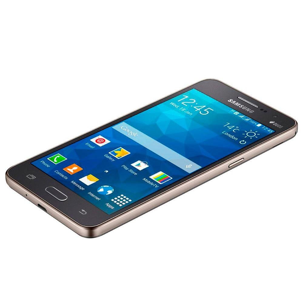 Smartphone Samsung Galaxy Gran Prime TV SMG531BT, Quad Core, Android 5.1, Tela 5, 8GB, 8MP, 3G, Dual Chip, Desbloq Cinza