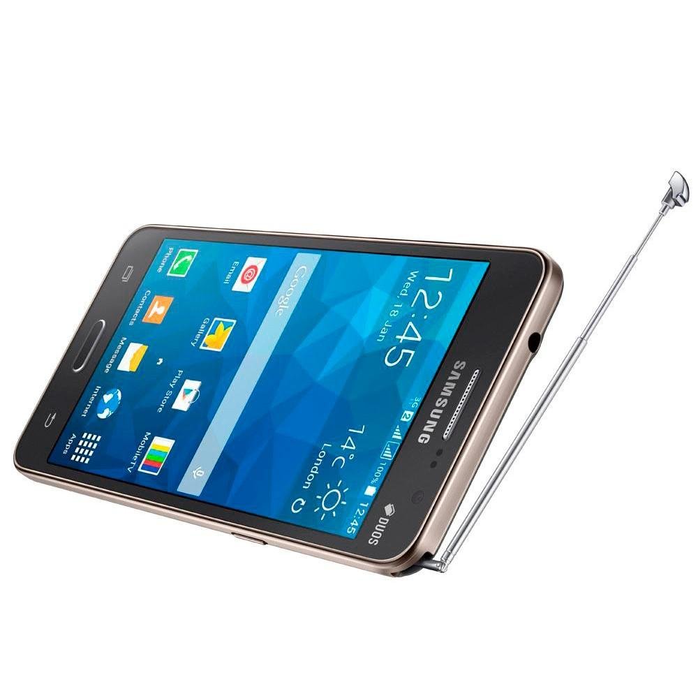 Smartphone Samsung Galaxy Gran Prime TV SMG531BT, Quad Core, Android 5.1, Tela 5, 8GB, 8MP, 3G, Dual Chip, Desbloq Cinza