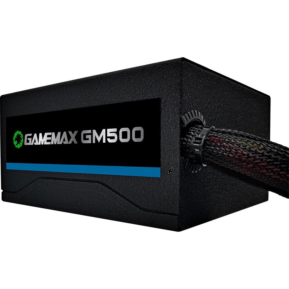 Imagem 10 de 12 do produto Fonte Gamemax, 500W, 80 Plus Bronze, PFC Ativo, Com Cabo, Preto - GMX GM500