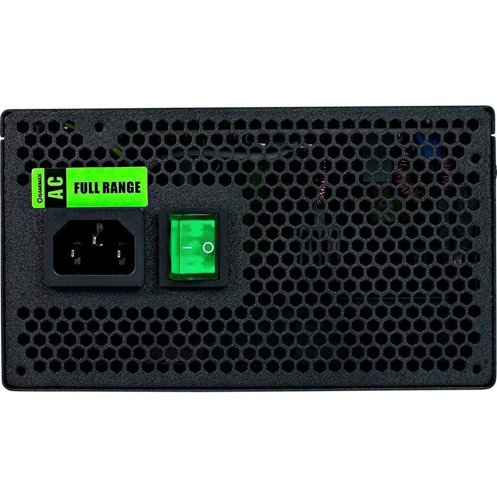 Fonte Gamemax, 500W, 80 Plus Bronze, PFC Ativo, Com Cabo, Preto - GMX GM500