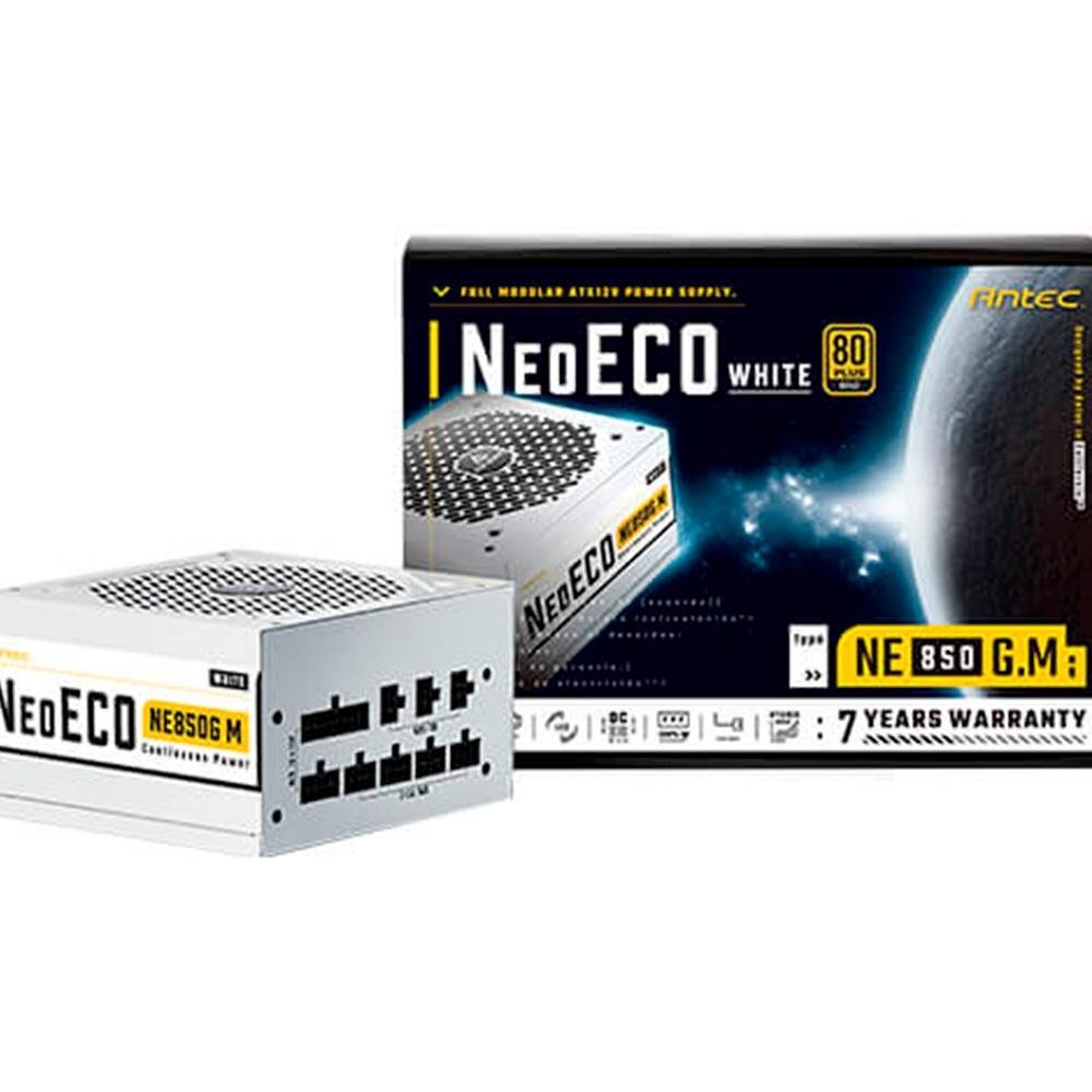 Fonte Antec Neoeco Ne850g M White, 850w, 80 Plus, Gold, Branco - NE850G M WHITE Fonte Antec Neoeco Ne850g M White, 850w, 80 Plus, Gold, Branco - NE850G M WHITE