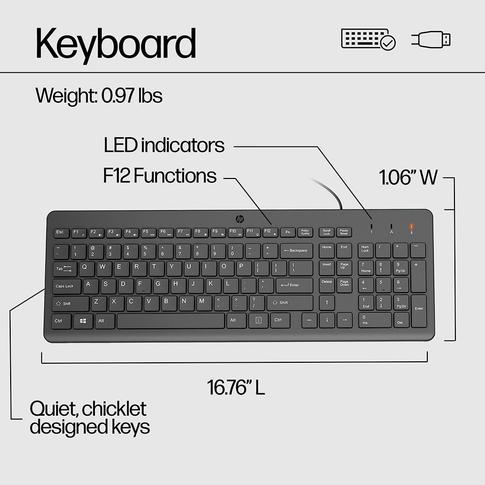 Kit Teclado e Mouse ( Balão.info) 150, USB-A, Layout BR, Preto - 240J7AA#AC4 - foto 9