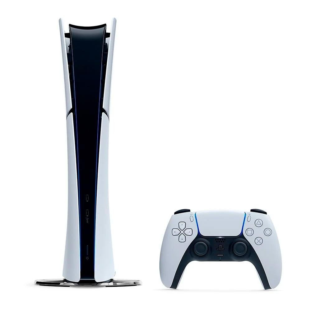 Kit Console PlayStation 5 Slim Sony, Edição Digital, Com Controle Sem Fio DualSense Branco + 2 Jogos Digitais + Controle Sony DualSense PS5 Kit Console PlayStation 5 Slim Sony, Edição Digital, Com Controle Sem Fio DualSense Branco + 2 Jogos Digitais + Controle Sony DualSense PS5