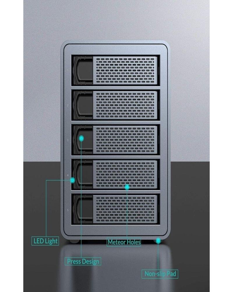 Hd Storage 5 Baias Hd Sata/ssd 2.5" E 3.5" - Usb-c 3.2 Gen2 10gbps Hd Storage 5 Baias Hd Sata/ssd 2.5" E 3.5" - Usb-c 3.2 Gen2 10gbps