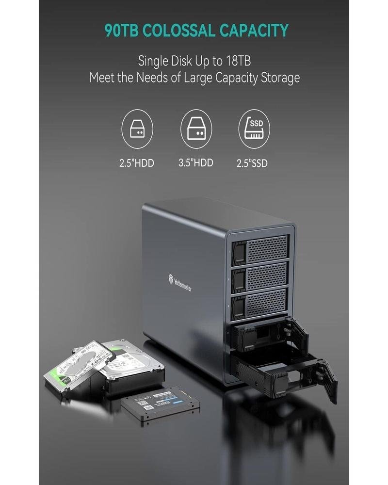Hd Storage 5 Baias Hd Sata/ssd 2.5" E 3.5" - Usb-c 3.2 Gen2 10gbps Hd Storage 5 Baias Hd Sata/ssd 2.5" E 3.5" - Usb-c 3.2 Gen2 10gbps
