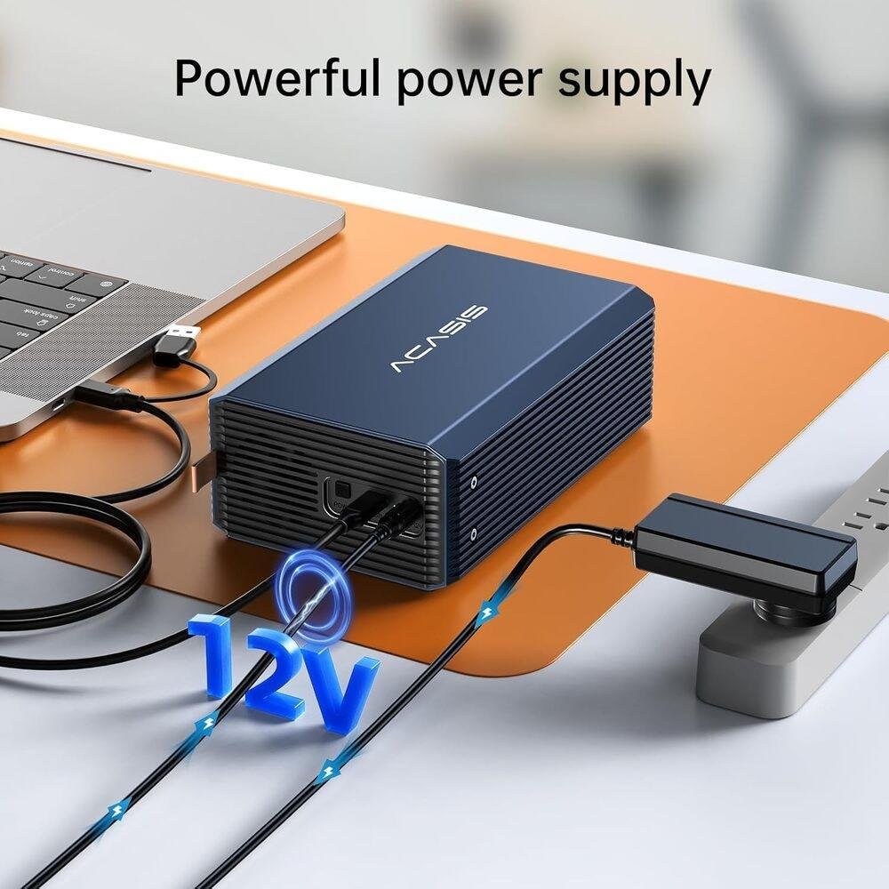 Case Acasis Com 2 Baias Alumínio USB 3.0 Raid HD Sata/SSD 2.5" E 3.5"