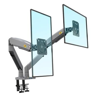 Suporte de Mesa Articulado para 2 Monitores de 22" a 32" North Bayou, Pistão a Gás, USB, Preto - NB-G75
