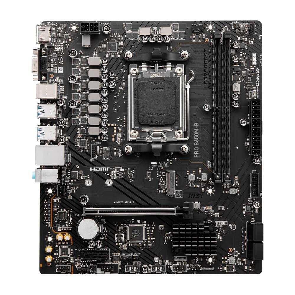 Placa Mãe MSI PRO B650M-B, AMD AM5, mATX, DDR5, Preto - PRO B650M-B - view 2
