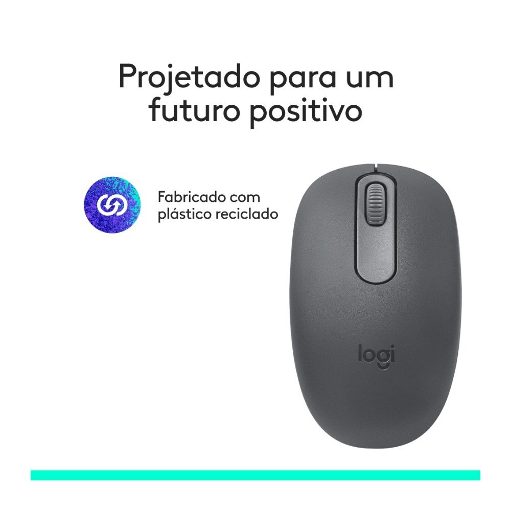Mouse Sem Fio ( Balão.info) M196, Ambidestro Compacto, Bluetooth, Compatível com PC e Mac, Grafite - 910-( Balão.info - foto 11