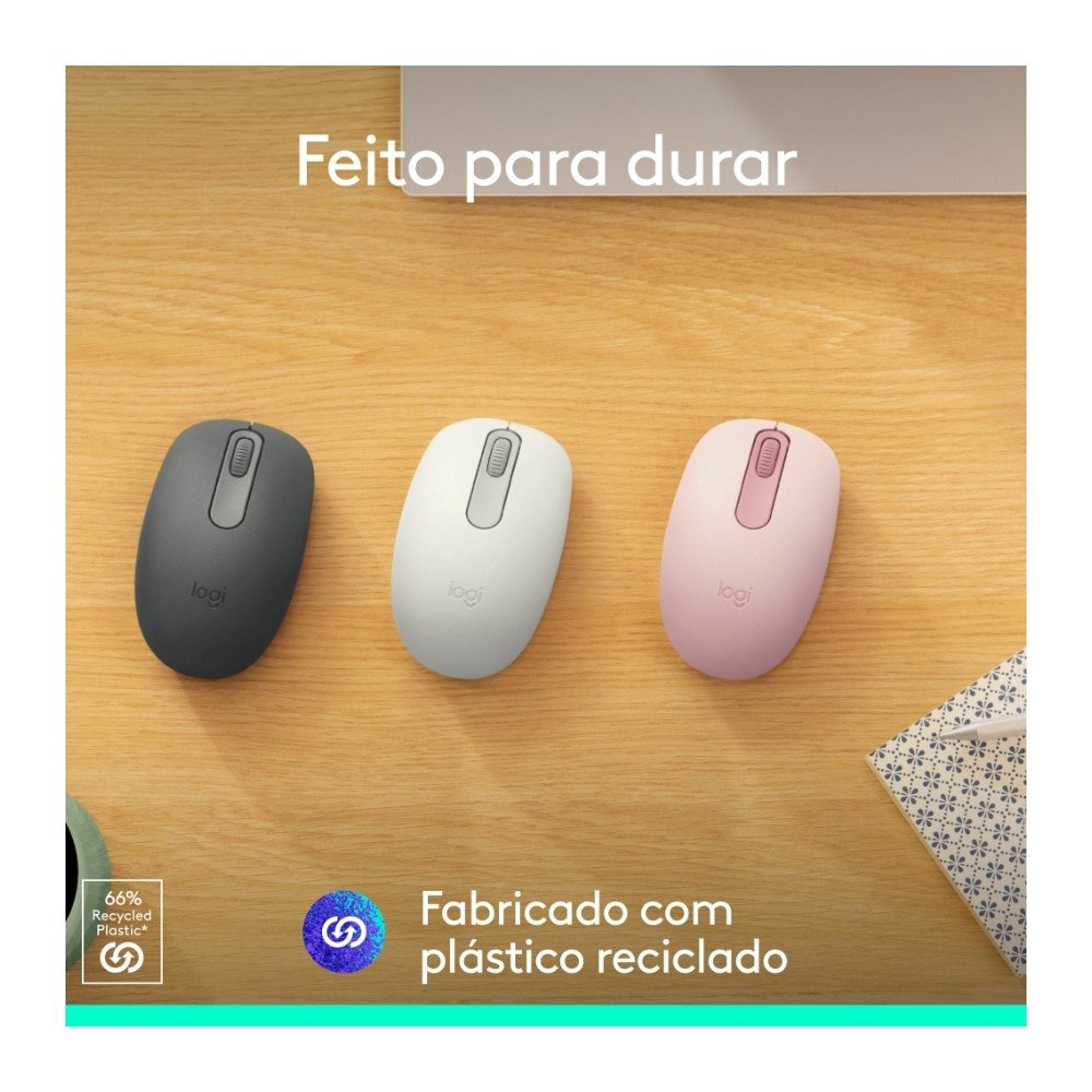 Mouse Sem Fio ( Balão.info) M196, Ambidestro Compacto, Bluetooth, Compatível com PC e Mac, Branco - 910-( Balão.info - foto 5