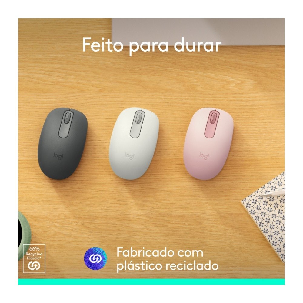 Mouse Sem Fio ( Balão.info) M196, Ambidestro Compacto, Bluetooth, Compatível com PC e Mac, Rosa - 910-( Balão.info - foto 5