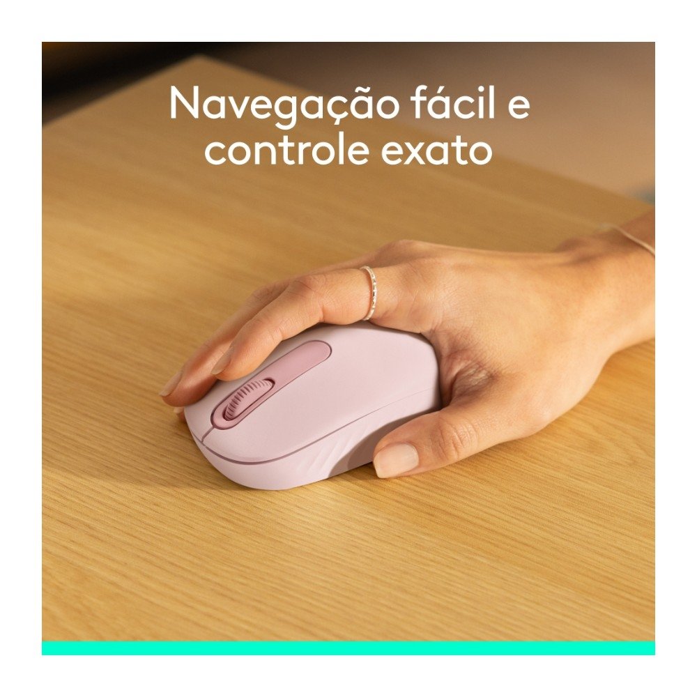 Mouse Sem Fio Logitech M196, Ambidestro Compacto, Bluetooth, Compatível com PC e Mac, Rosa - 910-007458 - view 6