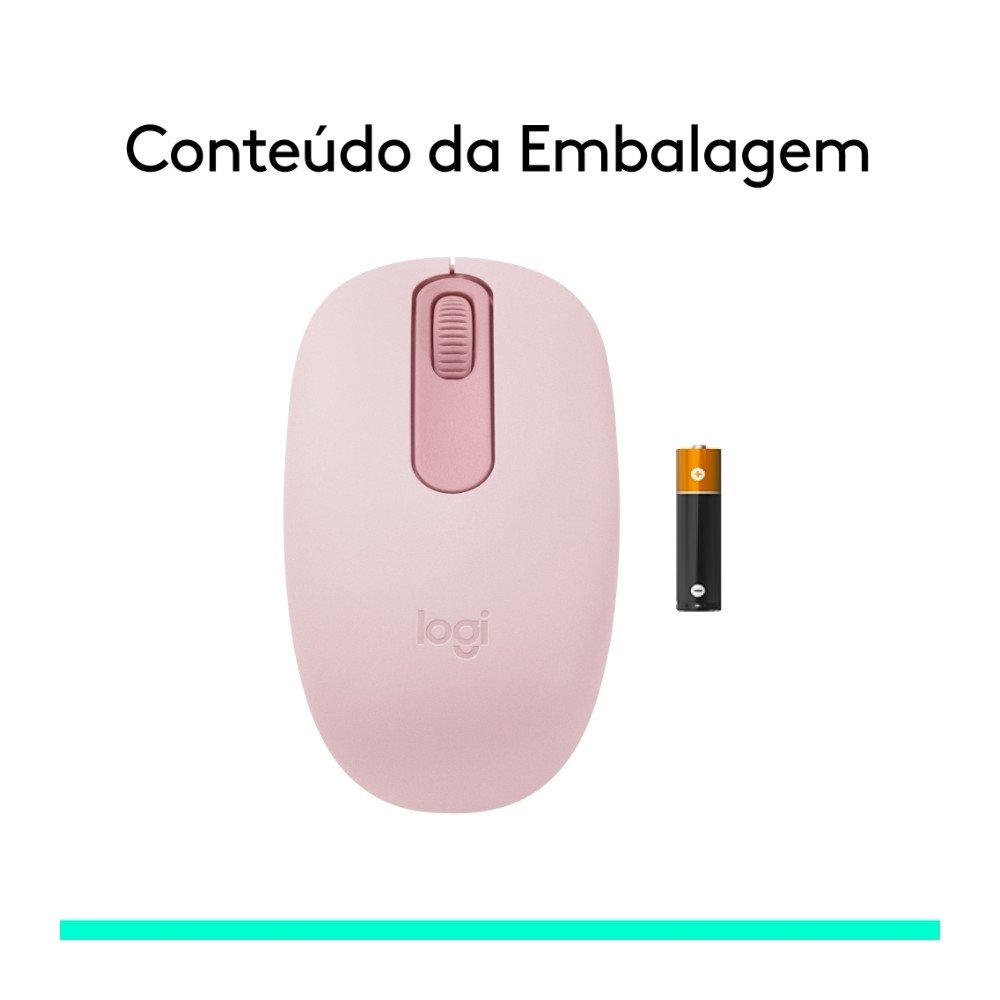 Mouse Sem Fio Logitech M196, Ambidestro Compacto, Bluetooth, Compatível com PC e Mac, Rosa - 910-007458 - view 10