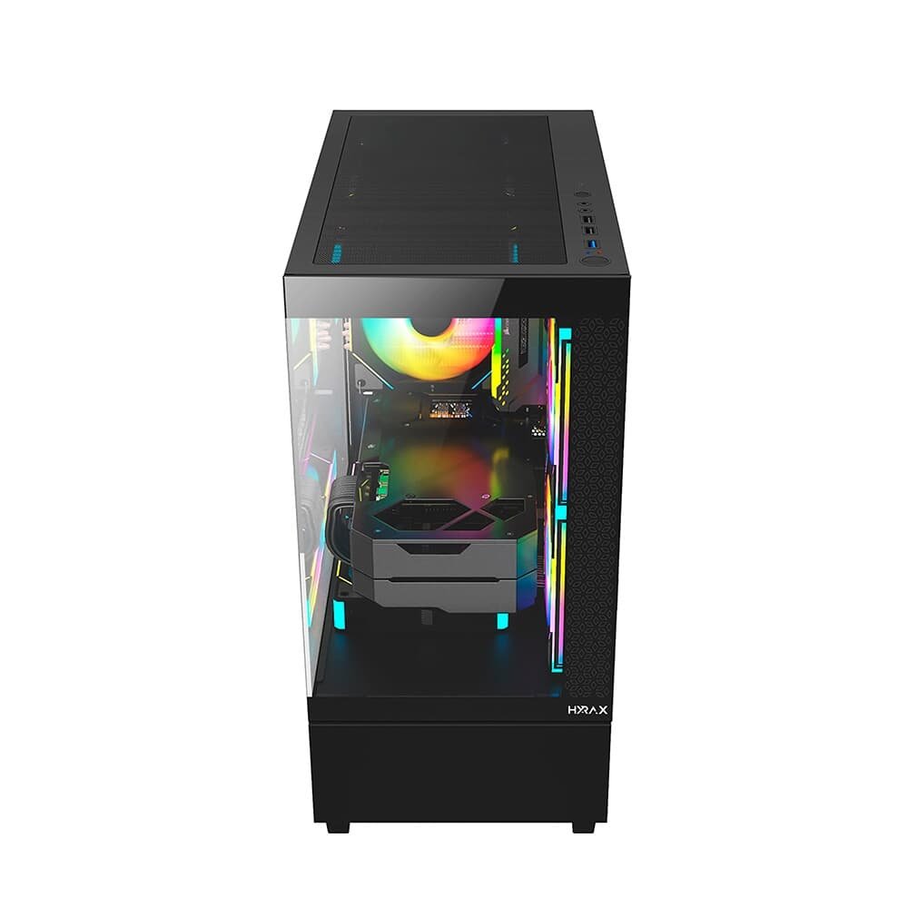Gabinete Gamer Hyrax ( Balão.info), Mini Tower, M-ATX, Frontal e Lateral em Vidro Temperado, Sem FANs, Preto - ( Balão.info - view 5