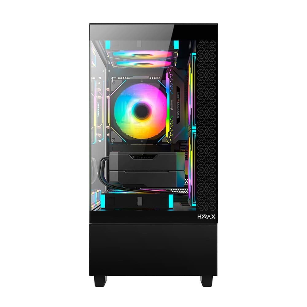 Gabinete Gamer Hyrax ( Balão.info), Mini Tower, M-ATX, Frontal e Lateral em Vidro Temperado, Sem FANs, Preto - ( Balão.info - view 4