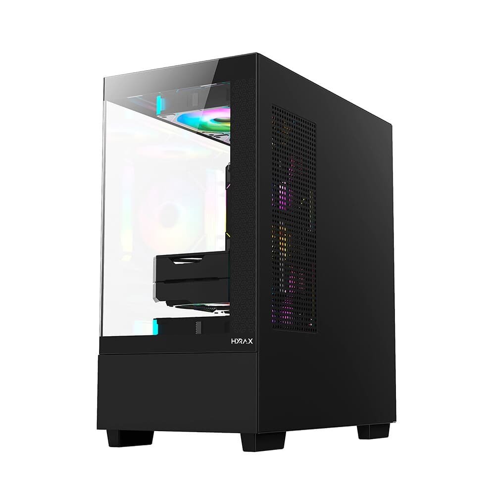 Gabinete Gamer Hyrax ( Balão.info), Mini Tower, M-ATX, Frontal e Lateral em Vidro Temperado, Sem FANs, Preto - ( Balão.info - view 6