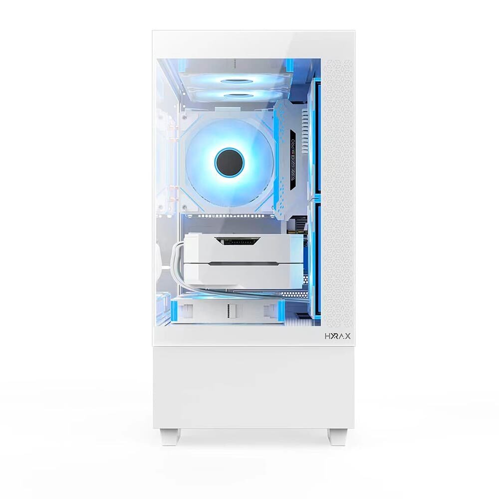 Gabinete Gamer Hyrax HGB320, Mid Tower, ATX, Frontal e Lateral em Vidro Temperado, Sem FANs, Branco - HGB320W - view 4