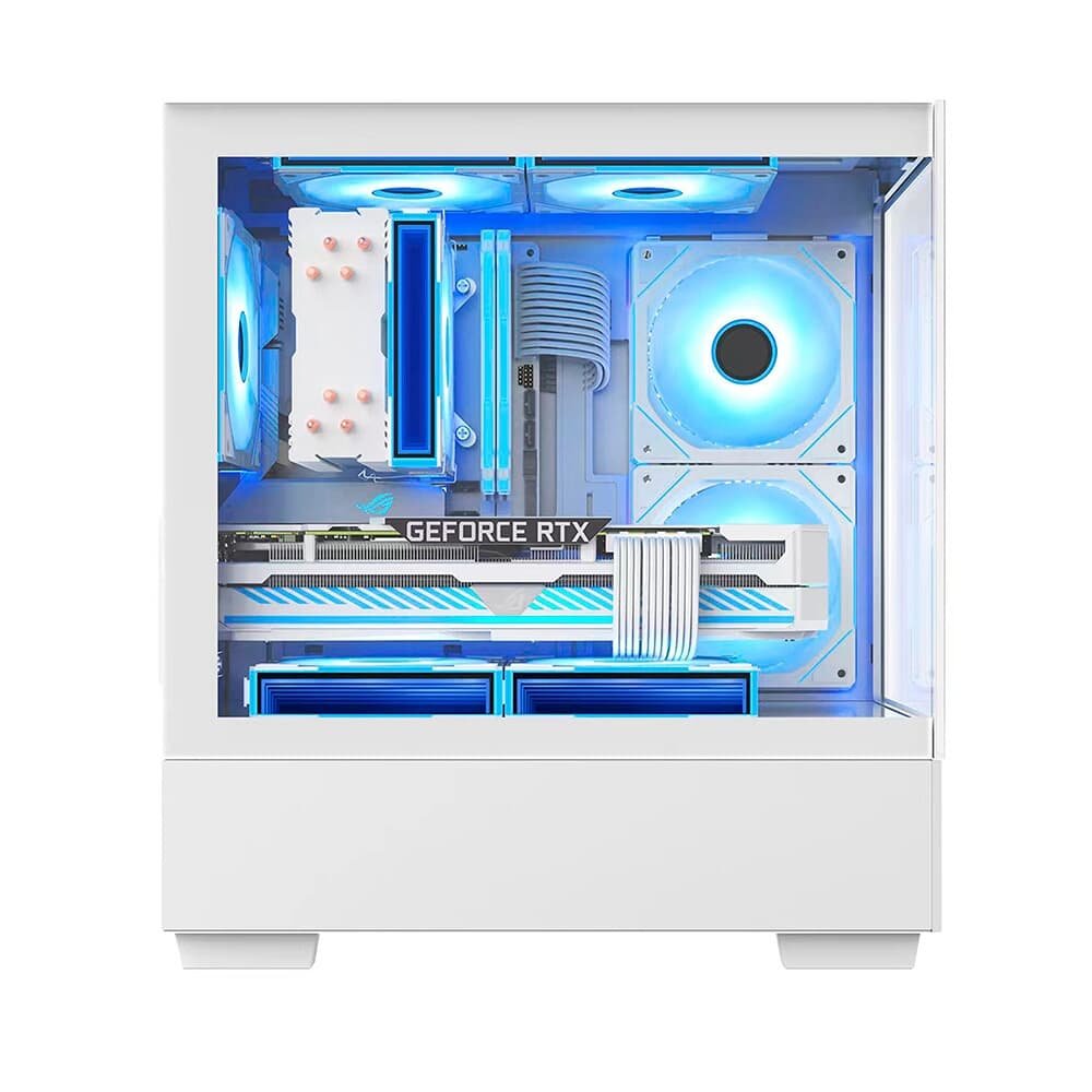 Gabinete Gamer Hyrax HGB320, Mid Tower, ATX, Frontal e Lateral em Vidro Temperado, Sem FANs, Branco - HGB320W - view 3