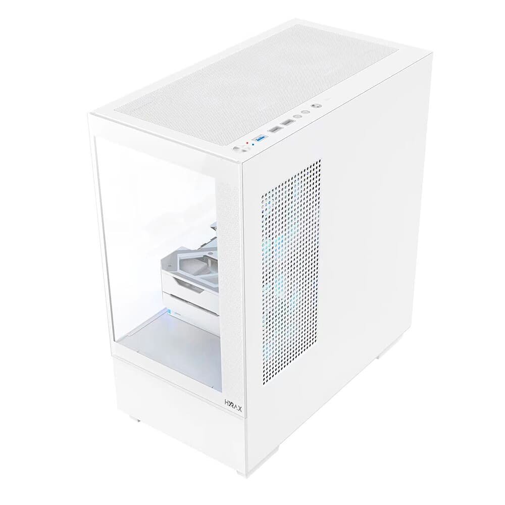 Gabinete Gamer Hyrax HGB320, Mid Tower, ATX, Frontal e Lateral em Vidro Temperado, Sem FANs, Branco - HGB320W - view 5