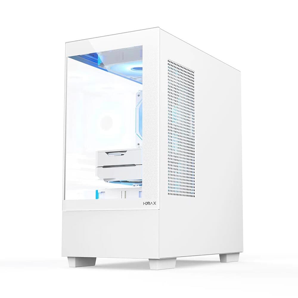 Gabinete Gamer Hyrax HGB320, Mid Tower, ATX, Frontal e Lateral em Vidro Temperado, Sem FANs, Branco - HGB320W - view 6