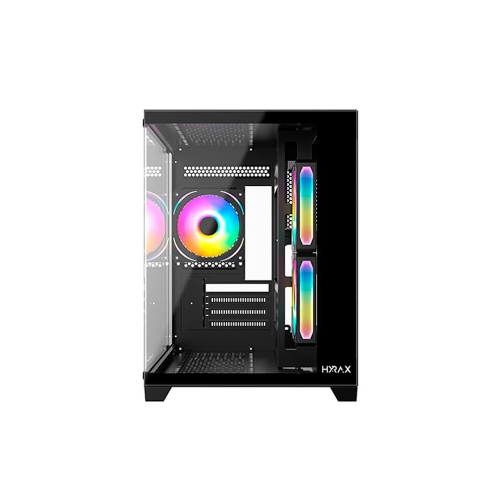 Gabinete Gamer Hyrax HGB705, Mini Tower, M-ATX, Frontal e Lateral em Vidro Temperado, Sem FANs, Preto - HGB705B - view 4
