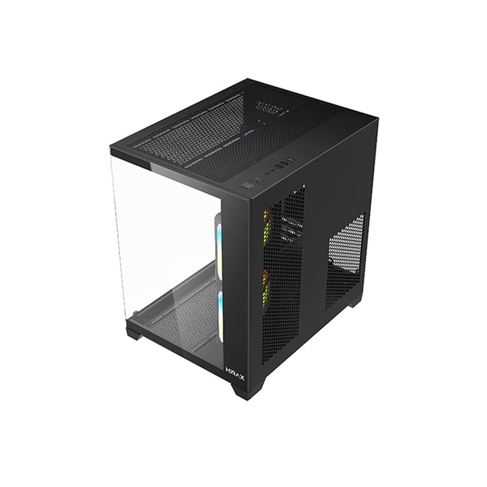 Gabinete Gamer Hyrax HGB705, Mini Tower, M-ATX, Frontal e Lateral em Vidro Temperado, Sem FANs, Preto - HGB705B - view 8