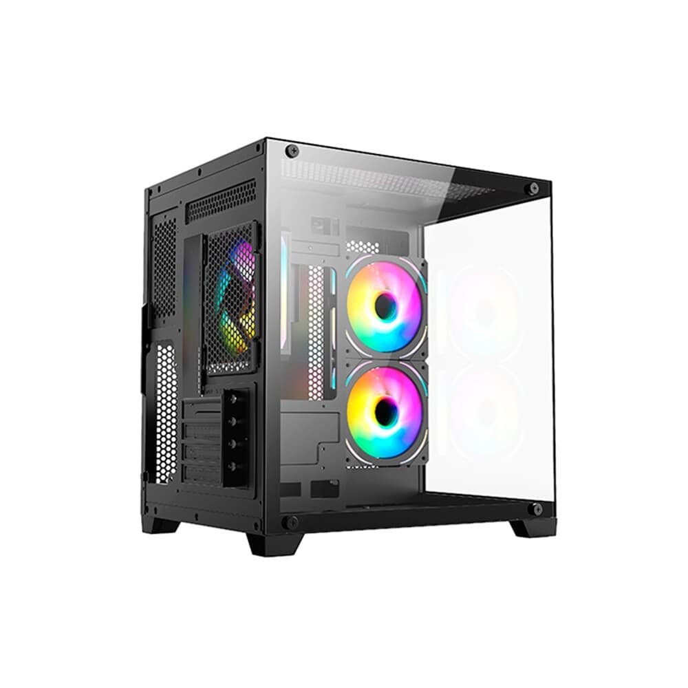 Gabinete Gamer Hyrax HGB705, Mini Tower, M-ATX, Frontal e Lateral em Vidro Temperado, Sem FANs, Preto - HGB705B - view 6