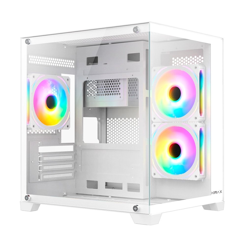 Gabinete Gamer Hyrax HGB705, Mini Tower, Frontal e Lateral em Vidro, Sem FANs, Branco - HGB705W - view 3