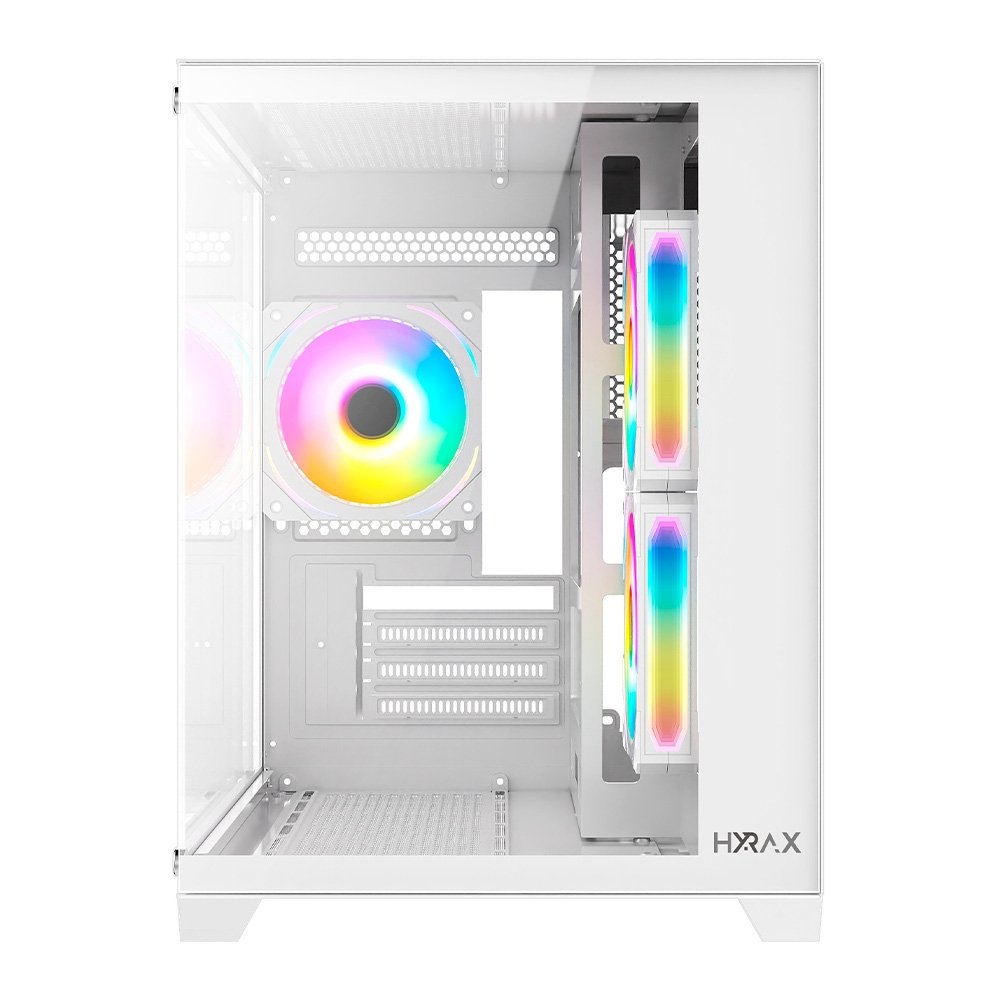 Gabinete Gamer Hyrax HGB705, Mini Tower, Frontal e Lateral em Vidro, Sem FANs, Branco - HGB705W - view 4