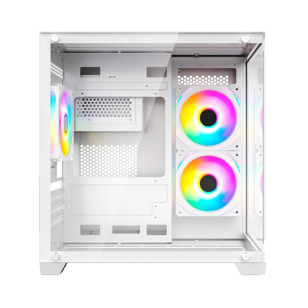 Gabinete Gamer Hyrax HGB705, Mini Tower, Frontal e Lateral em Vidro, Sem FANs, Branco - HGB705W - view 7