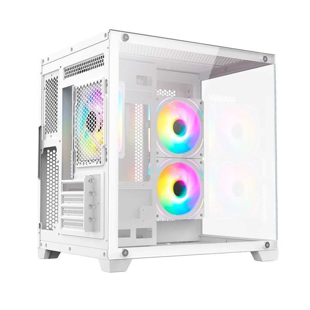 Gabinete Gamer Hyrax HGB705, Mini Tower, Frontal e Lateral em Vidro, Sem FANs, Branco - HGB705W - view 8