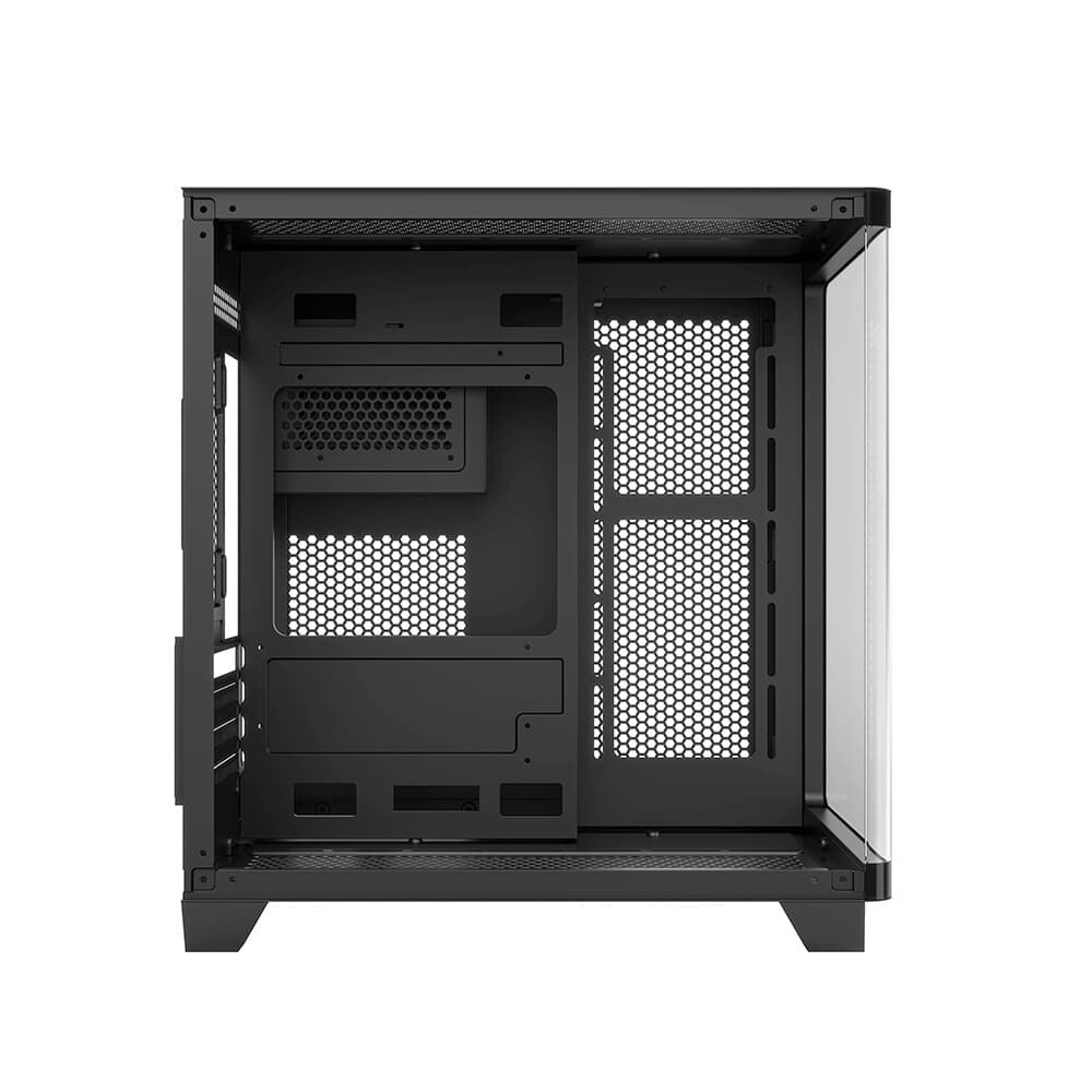 Gabinete Gamer Hyrax HGB750, Mini Tower, M-ATX, Frontal Curvo e Lateral em Vidro Temperado, Sem FANs, Preto - HGB750B - view 6