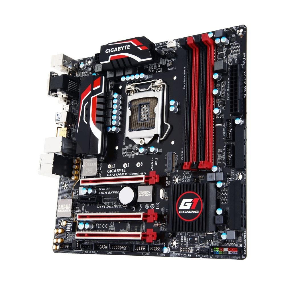 Imagem 4 de 4 do produto Placa-Mãe GIGABYTE p/ Intel LGA 1151 mATX GA-Z170MX-GAMING 5, DDR4, HDMI, USB 3.1 Tipo C, SATA Express,M.2 , SLI/CFX,AMP-UP