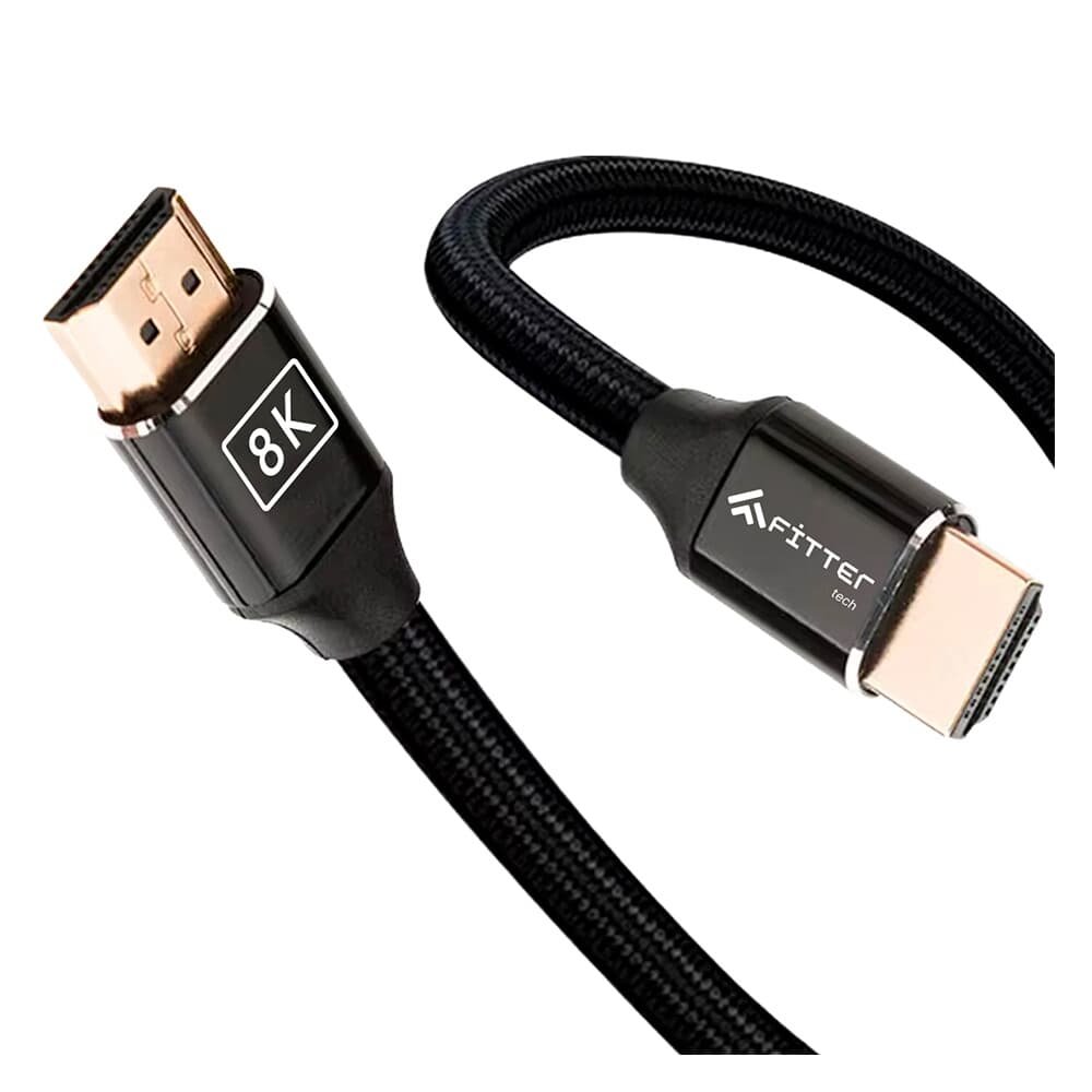 Cabo HDMI 2.1 Fitter, UHDTV 8K, 2 Metros, 48Gbps, 3D, Ready, 144Hz, 4k, Função CEC-ARC, Preto - FHB2 Cabo HDMI 2.1 Fitter, UHDTV 8K, 2 Metros, 48Gbps, 3D, Ready, 144Hz, 4k, Função CEC-ARC, Preto - FHB2