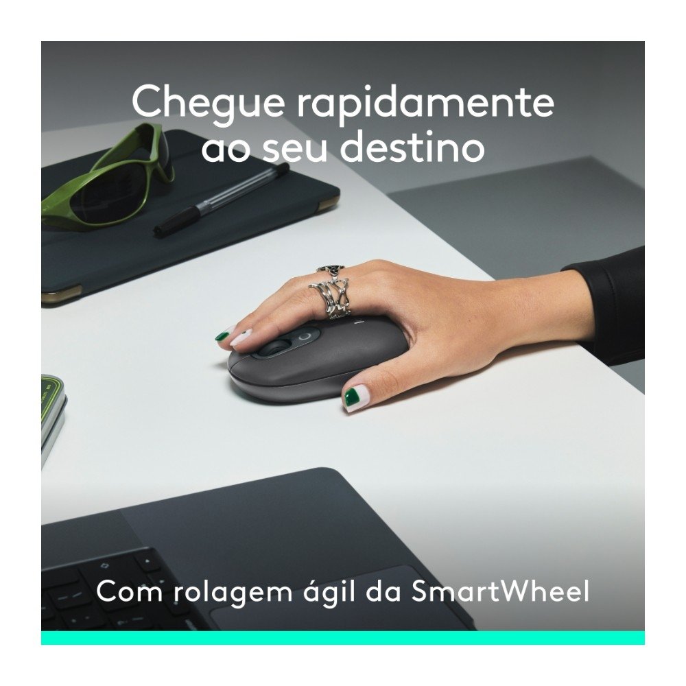 Kit Teclado e Mouse Sem Fio ( Balão.info) POP Icon com Teclas e Botões Personalizáveis, Silencioso, Bluetooth, Grafite - 920-( Balão.info - foto 5