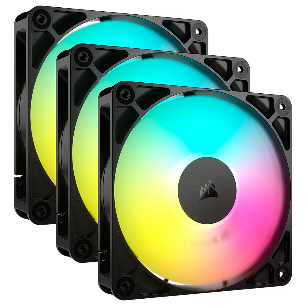 Kit com 3 Ventoinhas Corsair RS120 ARGB, 120mm, PWM, Preto - CO-9050181-WW 4
