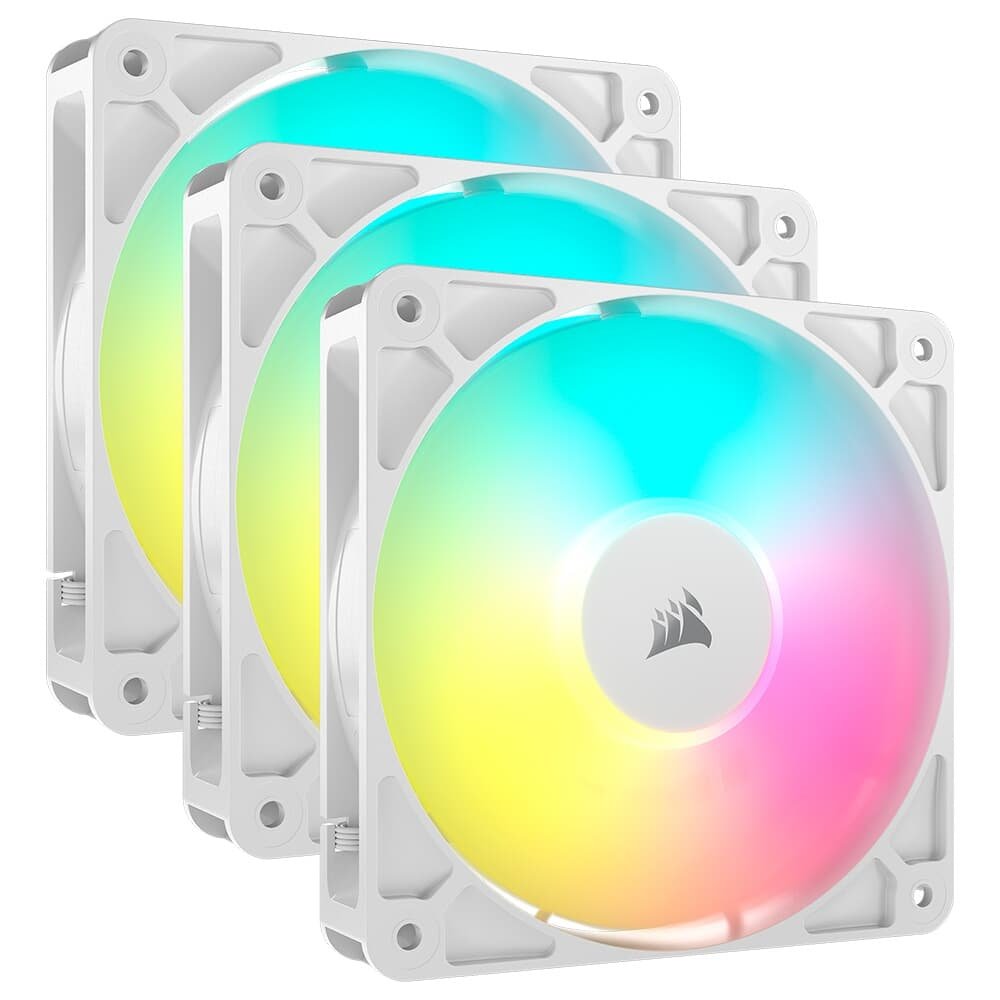 Kit com 3 Ventoinhas Corsair RS120 ARGB, 120mm, PWM, Branco - CO-9050185-WW 4