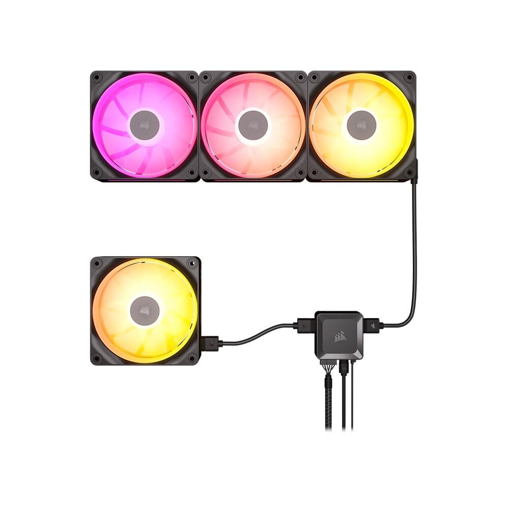 Imagem 13 de 16 do produto Kit com 3 Ventoinhas Corsair LX RGB Series, iCUE LINK LX120, 120mm, Preto - CO-9051026-WW